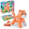 MEGA BLOKS Toddler Block Toys Set, 3 in 1 Rolling Kitten with 25 Pieces and Rolling Wheels, Fox and Lion Rebuilds, Ages 3+ Years