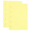 MEGAPENNA 100 Sheets A8 Punched Refill Paper Binder Paper [Light Yellow]