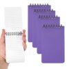 MEGAPENNA 3x5in Pocket Sketchbook, 4 Pcs Mini Lined Notebook,Purple|Portable Top Spiral Notebook Memo Pads 80GSM 60 Sheets/120 Pages Hard Cover for Office Supplies Travel Journal