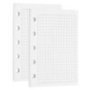 MEGAPENNA 80 Sheets A8 Planner Inserts Grid Binder Inserts | (5 Holes Binder Refill Paper 120GSM) Suited to Journaling/Planner/Notebook/Teacher Office Supplies