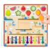 MEGRANATE Montessori Magnetic Color and Number Maze Toys Wooden Shape Sorter Game for Toddler Magnet Balls Puzzle Board Educational Sensory Learning Toy for 3+ Years Old Kids