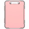 Meiikun Clipboard with Storage, Rugged Shockproof Protective, Internal Pen Pouch & Metal Clip, Heavy Duty Plastic Clip Boards 8.5x11, High Capacity Contractor Folder for School Office (Pink)