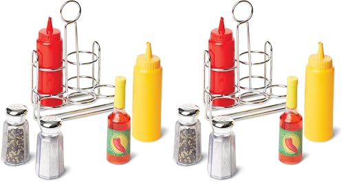 Melissa & Doug 6-Piece Condiments,Play Food Set with Kids Play Kitchen Accessories,Preschool Learning Toys for Girls & Boys 3+,(Pack of 2)