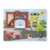 Melissa & Doug Around The Fire Station Sound Puzzle - Wooden Peg Puzzle (8 pcs)