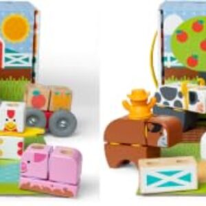 Melissa & Doug Blockables™ Farm Snap and Play, Mix and Match Connectable Wooden Building Blocks Play Set Toy for Preschool Boys and Girls (56 Pcs) - FSC Certified (Pack of 2)