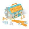 Melissa & Doug Build A House Toolbox Play Set with 4-Piece Tool Set and 51 Building Pieces - Preschool Learning Activities with Construction Toys for Kids Ages 3+ - FSC Certified
