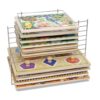 Melissa & Doug Deluxe Metal Wire Puzzle Storage Rack for 12 Small and Large Puzzles (Pack of 6)
