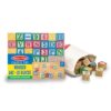 Melissa & Doug Deluxe Wooden ABC/123, 50-Piece Set of Classic Letter & Number Wooden Blocks (1” x 1”) with Storage Pouch, Sorting_& Stacking Toys for Kids Ages 2+ (Pack of 12)