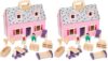 Melissa & Doug Fold & Go Wooden Dollhouse with 2 Dolls and 11 Pieces of Furniture - Portable Mini Doll House with Accessories and Toy Figures, Ages 3+ (Pack of 2)