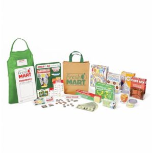 Melissa & Doug Fresh Mart Companion Set, Grocery Store Pretend Play Toys, Toy Kitchen Accessories & Play Food, Preschool Learning Toys for Girls & Boys 3+ (Pack of 6)