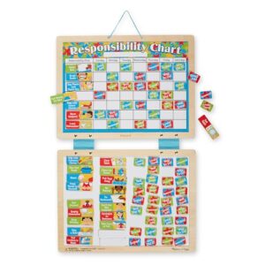 Melissa & Doug Magnetic Responsibility Chart and Kids Calendar - Wooden Chore Chart for Kids with 89 Magnets, Preschool Learning Activities for Ages 3+ (Pack of 6)