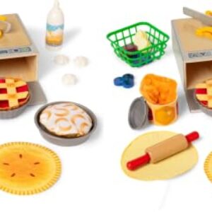Melissa & Doug Make and Bake Pies Pretend Play Food Set and Wooden Oven with Squishy Dough for Ages 3+ - FSC Certified (Pack of 2)
