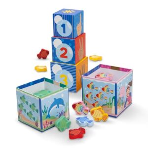 Melissa & Doug Ms. Rachel Sort & Count Nesting Wooden Blocks Toy