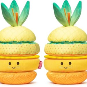Melissa & Doug Multi-Sensory Pineapple Soft Stacker Infant Toy - Stacking Toys for Babies, Pineapple Stacking Toy for Infants (Pack of 2)