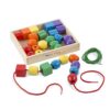 Melissa & Doug Primary Lacing Beads - Educational Toy with 30 Wooden Beads and 2 Laces for Toddlers, Fine Motor Skills Lacing Toys for Toddlers and Kids Ages 3+ (Pack of 6)