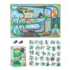 Melissa & Doug Race Around the World Tracks Cardboard Jigsaw Floor Puzzle and Wind-Up Vehicles (48 Pcs) for Preschoolers and Kids Ages 4+
