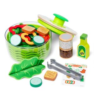 Melissa & Doug Salad Spinner Play Set, Pretend Play Food for Boys and Girls Ages 3+ (Pack of 6)