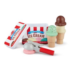Melissa & Doug Scoop and Stack Ice Cream Playset, Magnetic Wooden Toys & Pretend Play Kitchen Accessories, Preschool Learning Toys for Girls & Boys 3+ - FSC Certified (Pack of 6)