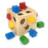 Melissa & Doug Shape Sorting Cube - Classic Wooden Toy with 12 Shapes (Pack of 6)