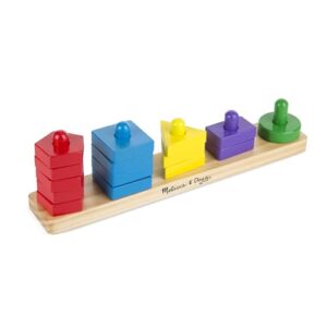 Melissa & Doug Stack and Sort Board - Wooden Educational Toy with 15 Solid Wood Pieces (Pack of 12)