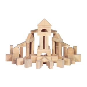 Melissa & Doug Standard Unit Solid-Wood Building Blocks with Wooden Storage Tray, 60-Piece Hardwood Sorting & Stacking Toys for Building & Balancing, Preschool Learning Toys for Kids Ages 3+