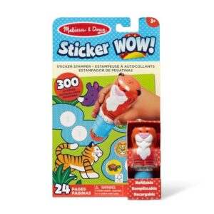 Melissa & Doug Sticker Wow!™ 24-Page Activity Pad and Sticker Stamper, 300 Stickers, Arts and Crafts Fidget Toy Collectible Character – Tiger - for Kids Ages 3+ - FSC Certified (Pack of 8)