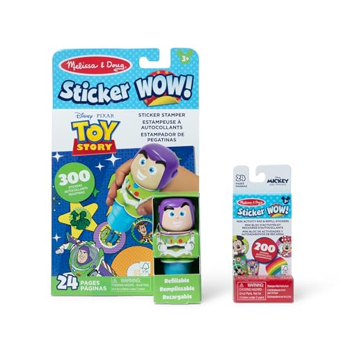 Melissa & Doug Sticker Wow!™ Disney Buzz Lightyear Bundle: 24-Page Activity Book, Refillable Sticker Stamper, Mini Pad, 500 Stickers, Arts and Crafts for Kids Ages 3+ (Pack of 6)