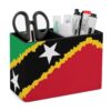 Melted Saint Kitts And Nevis Flag Desk Organizer PU Leather Caddy Holder