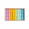 Menolana Acrylic Building Blocks Smooth Burr Finish Creative Pattern Structure Translucent Rainbow Suitable for Children Classroom, Macaron 30PC