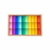 Menolana Acrylic Building Blocks Smooth Burr Finish Creative Pattern Structure Translucent Rainbow Suitable for Children Classroom, Transparent 30PC