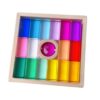 Menolana Children Building Blocks Wooden Stacking Toy Acrylic Block Set Puzzle Rainbow Translucent Pieces Textural Play Experience Suitable for Preschool