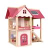 Menolana Children Doll Playhouse Wooden Dollhouse Playhouse House Mini Indoor House with Open Frame and Multi Level Layout Suitable for Pretend Play Role Storytelling Home Decoration