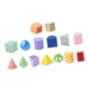 Menolana Geometric Shapes Blocks Pattern Blocks Geometry Demonstration 3D Geometric Solids Learning Toys School Supplies, 12pcs