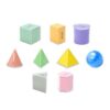 Menolana Geometric Shapes Blocks Pattern Blocks Geometry Demonstration 3D Geometric Solids Learning Toys School Supplies, 9pcs