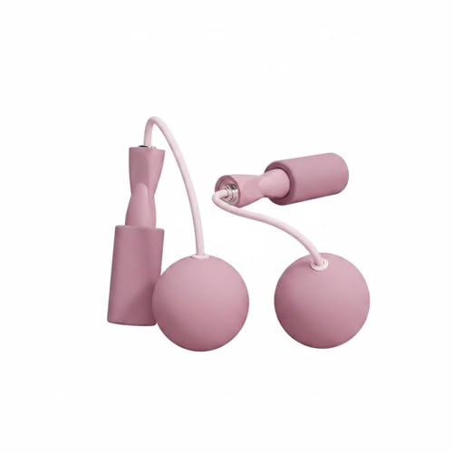 Menolana Weighted Jump Rope Cordless Exercise Ball Handle Foam Steel Bearing PVC Comfortable Grip Smooth Rotation Flexible Training Suitable for Fitness Home Office Workout, Sakura Pink
