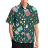 Men's Pink Purple Yellow Red Blue Science Tool Button Down Shirt,Camp Collar Short Sleeve Collared Button Up Shirts Geometric Print Beach Style Casual Tops with Pocket 4X-Large