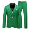 Men's Solid 3-Piece Evening Tuxedo Slim Fit 1-Button Notch Lapel EN8 XS