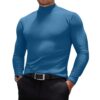 Mens Turtleneck Slim Fit Lightweight Thermal Undershirt Tops,XL,Blue