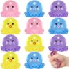 Meooeck 12 Pack Octopus Stress Balls for Adults Stress Relief Balls Cute Sensory Fidget Toys Bulk Funny Soft Squeeze Ball for Anxiety Autism ADHD Birthday Party Favors Gift Office