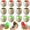 Meooeck 12 Pcs Dinosaur Stress Balls for Adult Colorful Evil Dinosaur Pop out Eggs Squeeze Balls Funny Novelty for Easter Basket Stuffers Valentines Day Exchange Gifts Party Office Adhd Autism Anxiety