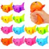 Meooeck 12 Pcs Mini Axolotl Stress Relief Balls Stretchy Salamander Fidget Sensory Items for Adults Soothing Office Stress Relief Back to School Birthday Party Favors(Chic Style,Flour)