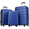 Merax 3 Piece Luggage Set,Hardside Expandable Suitcase Set,Deepblue