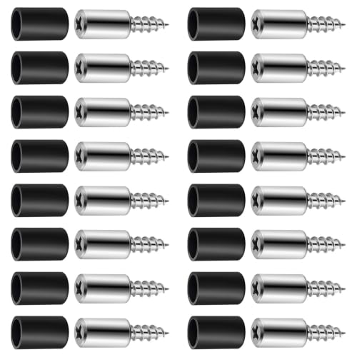 MERRYHAPY 50 Sets Shelf Support Pegs with Self-Tapping Screws and Non-Slip Sleeves, Metal Shelf Pins for Wooden Furniture, Easy Installation, for Retail Display Cabinets and Student Dorms