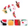 MERRYHAPY 5pcs Christmas Finger Puppets Plush Cartoon Finger Dolls, Charming Holiday Storytelling Santa Claus, Snowman, Penguin, Elk, and Bear for House Play