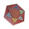 MERRYHAPY Hexagon Chinese Checkers Wooden Board Game with Glass Marbles and Storage Drawer for Family Entertainment, Strategy Game Suitable and Adults