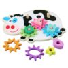 MERRYHAPY Wooden Cow Shape Gear Turning for Babies, Educational Building for Cognitive and Shape Recognition Training, Birthday Gift