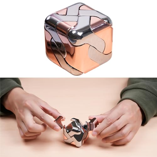 Metal-Puzzles 3D-Brain-Teaser Toys: Cool-Gadgets-Stuff Box Puzzles-Toy for Kid Children Teen Adult, ADHD Tools Stress Relief Gift for Office Home School Christmas Women Men Square-Cube
