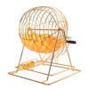 Metal Bingo Cage Wheel, Manual Lottery Drawing Machine, Bingo Game Set Holds 200 Balls, Easy Operation, for Entertainment Venues Large Groups, Parties Gold
