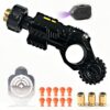 Metal Fidget Toy Gun for Adults - EDC Stress Relief Spinner with Slider & Clicker, Quiet Sensory Toys for Office, Cool Gadgets Gifts for Men (D)