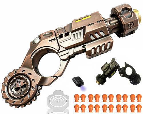 Metal Fidget Toys Gun for Adults, Spinner Gun Cool Novelty Fidget Toys,Alloy Metal Stress Relief Toy, 4.72-Inch Multifunctional Stress-Relief Toy EDC Anxiety Relief Gadget
